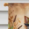 Yorkshire Terrier Thanksgiving House Flag Large Porch Sleeve Pole Decorative Outside Yard Banner Artwork Wall Hanging, Polyester, House Size