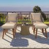 K&K 5-Piece Patio Conversation Set – Rope Chairs, Ottomans & Pop-Up Cool Bar Table