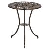 3-Piece Cast Aluminum Tulip Bistro Set – Antique Bronze Table & Chairs