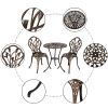3-Piece Cast Aluminum Tulip Bistro Set – Antique Bronze Table & Chairs
