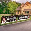 Large Merry Christmas Banner with Santa Claus Design | Outdoor & Indoor Holiday Party Decoration Sign