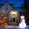 4ft Lighted Snowman Decoration, Outdoor Christmas Snow Fleece Ornament with Warm White Lights, Durable & Reusable Holiday Yard Garden Decor