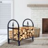 2-Foot Outdoor Heavy-Duty Steel Firewood Rack | Weather-Resistant Log Storage Holder for Fireplace, Fire Pit & Patio
