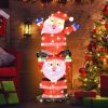 LED Double Santa Yard Christmas Decoration with String Lights and Stakes | Indoor & Outdoor Holiday Lighted Display