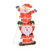 LED Double Santa Yard Christmas Decoration with String Lights and Stakes | Indoor & Outdoor Holiday Lighted Display