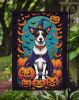 Jack Russell Terrier Witchy Halloween Garden Flag Mailbox Flag Decorative Yard Flag Banner Outside Patio Artwork Yard Flower Beds, Garden Size