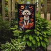 Bichon Frise Witchy Halloween Garden Flag Mailbox Flag Decorative Yard Flag Banner Outside Patio Artwork Yard Flower Beds, Garden Size, Multicolor