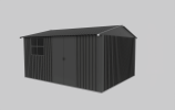 Metal garden sheds 10ftx12ft outdoor storage sheds black with window with sliding door