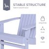 Wooden Adirondack Chair with Cup Holder – Outdoor Patio Lawn Furniture
