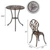 3-Piece Cast Aluminum Tulip Bistro Set – Antique Bronze Table & Chairs