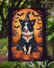 Border Collie Witchy Halloween Garden Flag Mailbox Flag Decorative Yard Flag Banner Outside Patio Artwork Yard Flower Beds, Garden Size, Multicolor