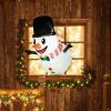 Outsunny 3 ft Inflatable Snowman, Lean Out from Window Outdoor Decortaion w/ LED Lights, Blow-Up Outdoor Christmas Display for Party