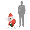 Outsunny 3ft Inflatable Santa Holding Wreath, Lean Out from Window Outdoor Decortaion w/ LED Lights, Ideal for Holiday Party Garden