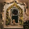 240×40×260cm PVC Christmas Arch with 1650 Branches, Holiday Arch Decoration with Steel Brackets for Indoor/Outdoor, Weddings & Festivals