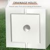 Outsunny Outdoor Planter Set 2-Pack MgO Flower Pots White Drainage for Garden Patio Yard Elegance