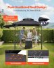 8'x5' Reinforced BBQ Grill Gazebo Canopy with Shelf & Awning Double-Tiered Top