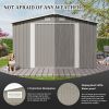 Campcraft Outdoor Storage Shed 10×14 FT with 3 Lockable Doors,Utility Tool Shed Metal Storage Garden Sheds Frame and 4 Vents,for Backyard,Patio,Lawn,L