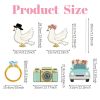 5Pcs Wedding Theme Party Yard Signs with Stakes Pigeon Ring Camera Pattern Road Decoration Wedding Reception Plastic Welcome Sign Large Bridal Shower