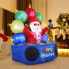 6 Feet Inflatable DJ Santa with Rotating Music Light and Flashing LEDs