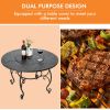 35.5-Inch Patio Fire Pit Dining Table with BBQ Grate | 4-in-1 Outdoor Table for Heating, Grilling, Dining & Ice Bucket Use