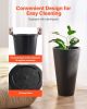 VEVOR Set of 2 Tall Planter for Outdoor Indoor Plants 24inch, Black Round Large Planters for Front Porch, Patio, Tall Taper Flower Tree Plant Pots wit