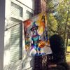 Boxer Halloween Trick or Treat House Flag Large Porch Sleeve Pole Decorative Outside Yard Banner Artwork Wall Hanging, Polyester, House Size