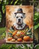 White Boxer Thanksgiving Garden Flag Mailbox Decorative Yard Banner Outside Patio Artwork for Flower Beds, Garden Size, Multicolor