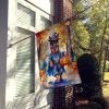 German Shepherd Halloween Trick or Treat House Flag Large Porch Sleeve Pole Decorative Outside Yard Banner Artwork Wall Hanging, Polyester, House Size
