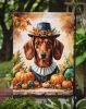Red Brown Dachshund Thanksgiving Garden Flag Mailbox Decorative Yard Banner Outside Patio Artwork for Flower Beds, Garden Size, Multicolor