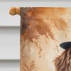 Chocolate Labradoodle Thanksgiving House Flag Large Porch Sleeve Pole Decorative Outside Yard Banner Artwork Wall Hanging, Polyester, House Size