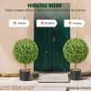 VEVOR 2x Artificial Boxwood Ball Ø40,6cm Garden Deco Boxwood in Flowerpot Ball Artificial Boxwood Ball Artificial Plant made of PE, Wood, PP incl. 4 p
