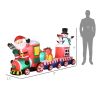 Outsunny 8ft Christmas Inflatables Outdoor Decorations Train with Santa Claus, Snowman, Penguin and Gift Boxes