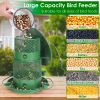 Wild Bird Feeder Squirrel-Proof Chew-Proof Metal Bird Seed Feeder Outdoor Hanging Bird Feeder With 360° Circular Perches Water Cups For Yard Garden Pa