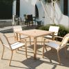 Set of 4 Stackable Outdoor Patio Dining Chairs — Wrought Iron & Textilene