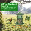 Wild Bird Feeder Squirrel-Proof Chew-Proof Metal Bird Seed Feeder Outdoor Hanging Bird Feeder With 360° Circular Perches Water Cups For Yard Garden Pa