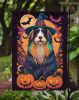 Bearded Collie Witchy Halloween Garden Flag Mailbox Flag Decorative Yard Flag Banner Outside Patio Artwork Yard Flower Beds, Garden Size, Multicolor