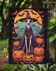 Italian Greyhound Witchy Halloween Garden Flag Mailbox Flag Decorative Yard Flag Banner Outside Patio Artwork Yard Flower Beds, Garden Size