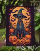 Miniature Pinscher Witchy Halloween Garden Flag Mailbox Flag Decorative Yard Flag Banner Outside Patio Artwork Yard Flower Beds, Garden Size