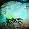 HOMCOM 6' Halloween LED Yard Decor Crawling Spider, Blow Up Inflatable Outdoor Decoration for Garden, Waterproof