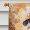 Samoyed Thanksgiving House Flag Large Porch Sleeve Pole Decorative Outside Yard Banner Artwork Wall Hanging, Polyester, House Size, Multicolor