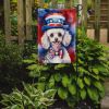 White Poodle Patriotic American Garden Flag Mailbox Flag Decorative Yard Flag Banner Outside Patio Artwork Yard Flower Beds, Garden Size, Multicolor