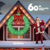 60Inch Christmas Wreath with 400 Warm White LED Lights, Remote Control Timer
