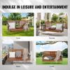 VEVOR Wooden Porch Swing – 5 ft Fir Wood Bench with Cup Holder & Chains