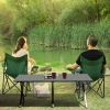 Folding Camping Table Portable Picnic Table, Lightweight Roll up Side Table Outdoor Camp Table for Travel Hiking Backyard BBQ Party, 46x24 in, Black