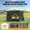 VEVOR Pop Up Gazebo Tent, Pop-Up Screen Tent 6 Sided Canopy Sun Shelter with 6 Removable Privacy Wind Cloths & Mesh Windows, 10x10FT Quick Set Screen