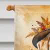 Yellow Labrador Retriever Thanksgiving House Flag Large Porch Sleeve Pole Decorative Outside Yard Banner Artwork Wall Hanging, Polyester, House Size