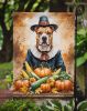 Pit Bull Terrier Thanksgiving Garden Flag Mailbox Decorative Yard Banner Outside Patio Artwork for Flower Beds, Garden Size, Multicolor
