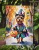 Yorkshire Terrier Yorkie Halloween Trick or Treat Garden Flag Mailbox Flag Decorative Yard Flag Banner Outside Patio Artwork Yard Flower Beds