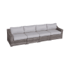 Fully Assembled 4-Piece Outdoor Rattan Sectional Seating Set with Plush Cushions
