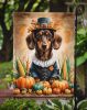 Chocolate Dachshund Thanksgiving Garden Flag Mailbox Decorative Yard Banner Outside Patio Artwork for Flower Beds, Garden Size, Multicolor